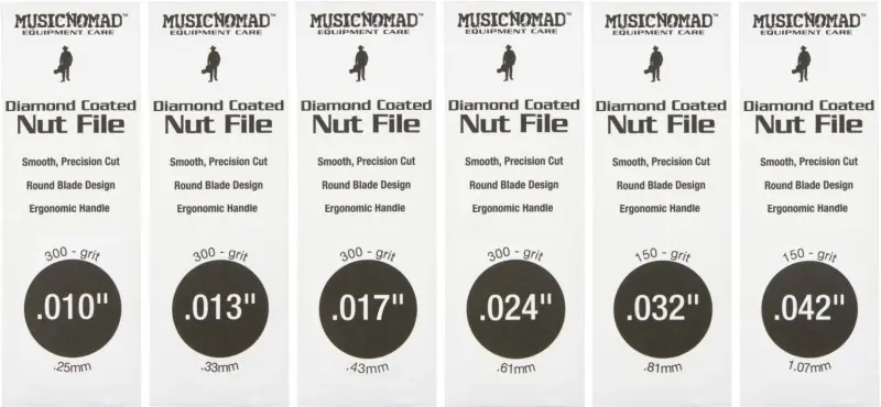 Music Nomad MN667 6-piece E-Guitar Diamond Coated Nut File Set Light 