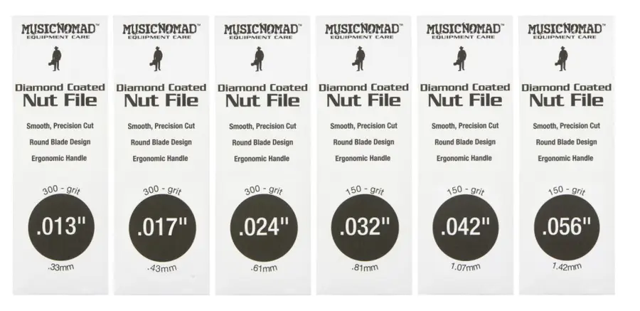 Music Nomad MN670 6-piece A-Guitar Diamond Coated Nut File Set Light/Med 