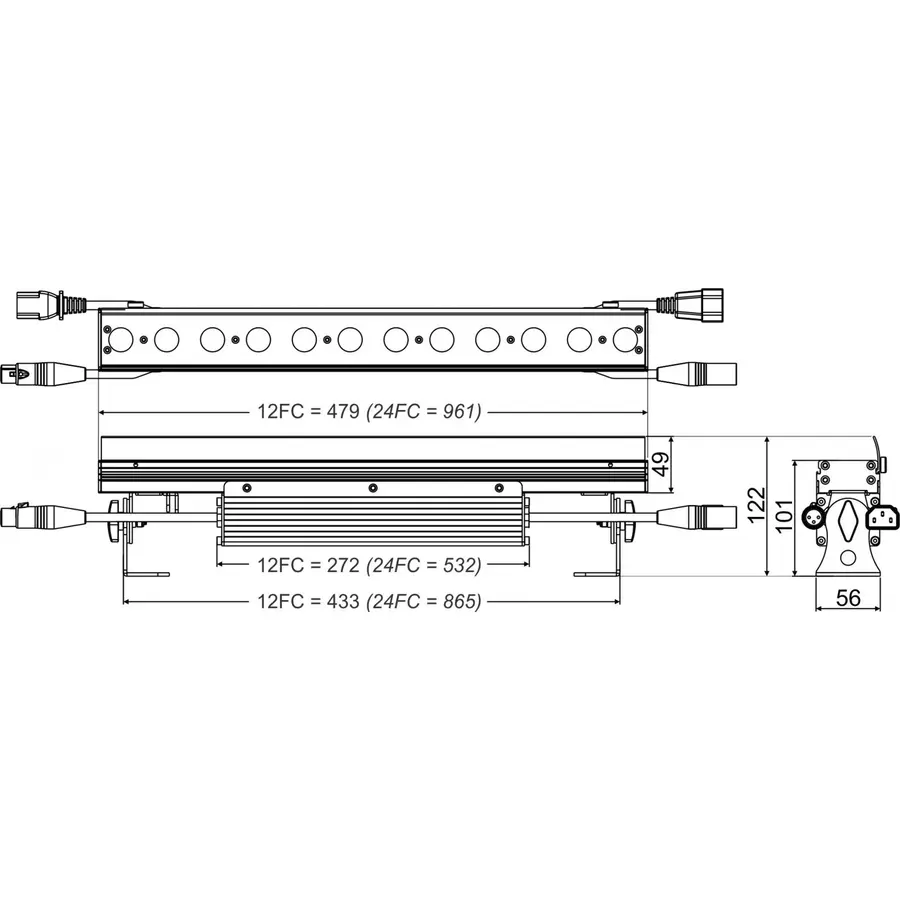 Briteq LDP-COLORSTRIP 12FC LEDbar med 12x4W RGBW 