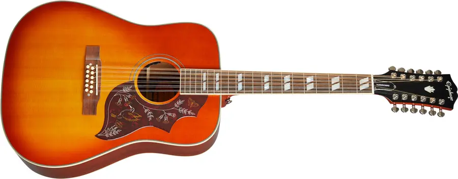 Epiphone Hummingbird 12 All Solid Wood Aged Cherry Sunburst Gloss 