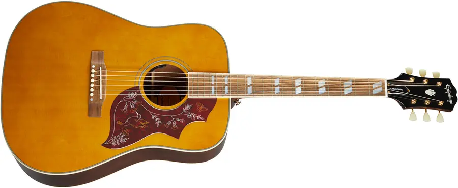 Epiphone Hummingbird All Solid Wood Aged Natural Antique Gloss 