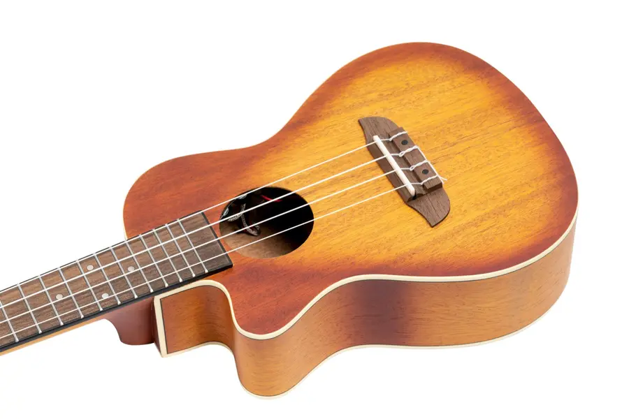 Ortega RUDAWN-CE-L Concert ukulele med mik. Earth, Dawn, Lefthand 