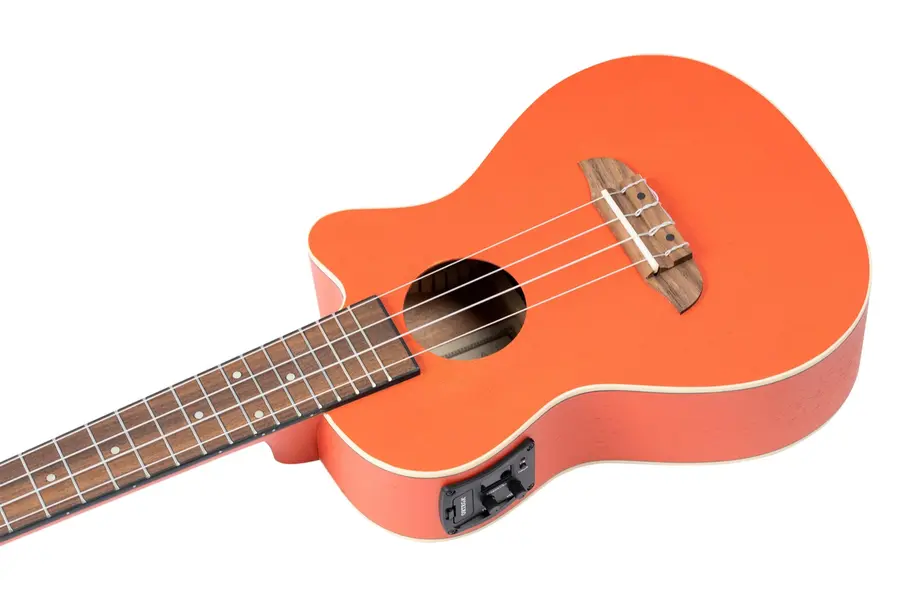 Ortega RUPUKI-CE Concert ukulele med mik, Earth, Pumpkin Orange 
