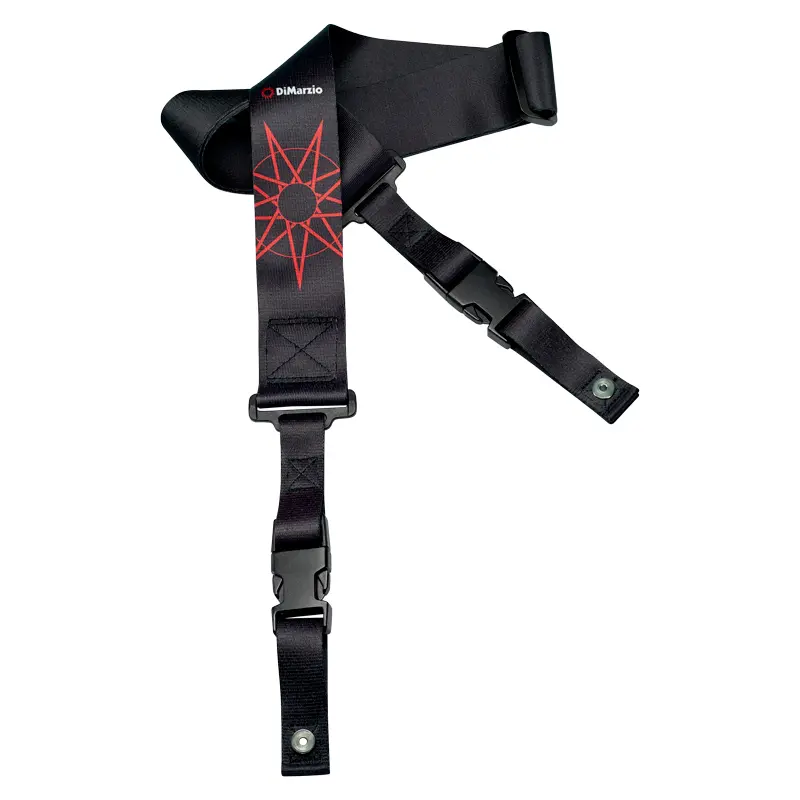 Dimarzio DD2248 2 ClipLock Strap Nylon Jim Root - Black/Red 