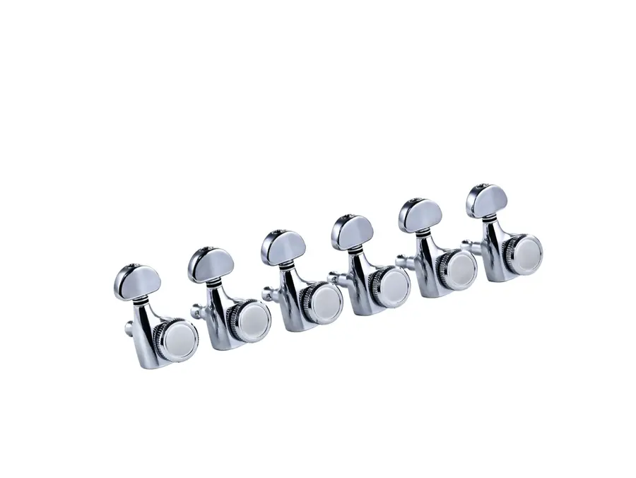 Ortega OTMLOCK6L-CR Mekanikk Elgitar Locking, 6 in-line, Chrome 