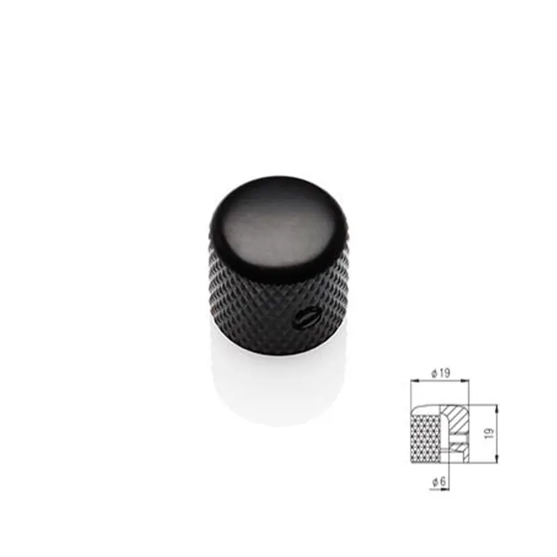 EMG 0280-0253 Flat Dome Knob Black Satin 