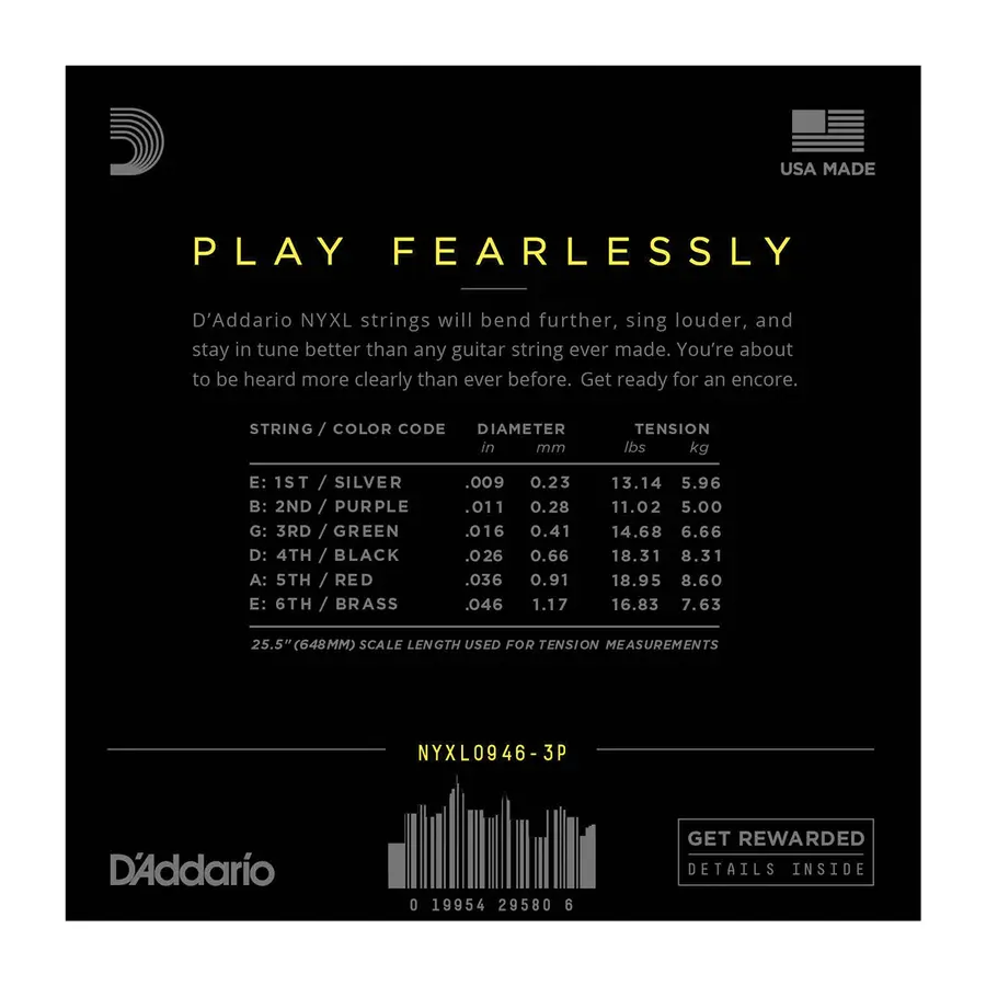 D'Addario NYXL0946-3P Strengesett (009-046) 3-pack 