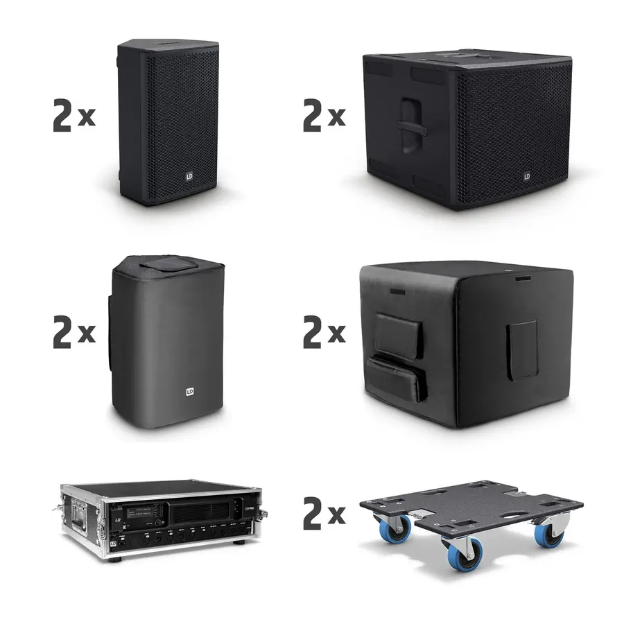 LD Systems STINGER G3 EVENT SET 2 x 10" + 2 x 15" passive + Amping Rack 