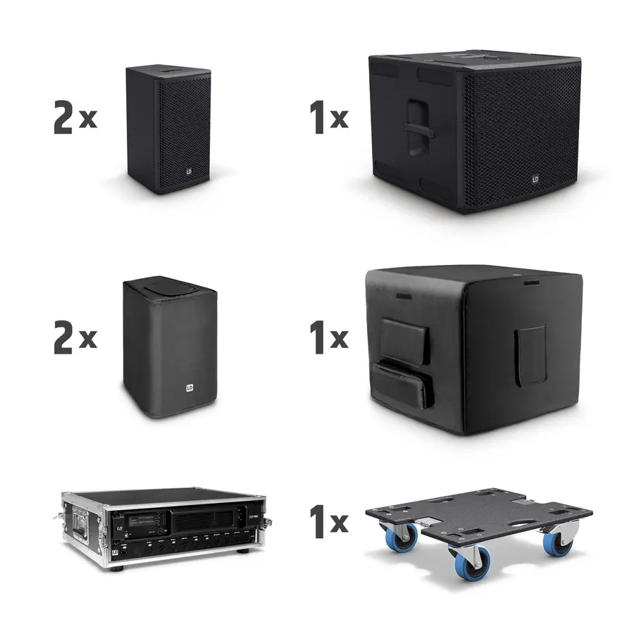LD Systems STINGER G3 LOUNGE SET 2 x 8" + 1 x 15" passive + Amping Rack 