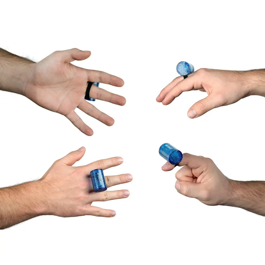 Ortega OFS-BLS Plastic Finger Shaker Blue Sparkle 
