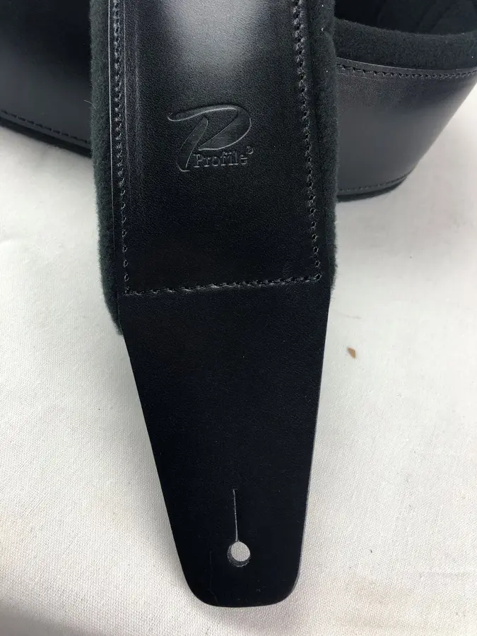 Profile FPB01 Guitar Strap Black Pro Italian Leather 