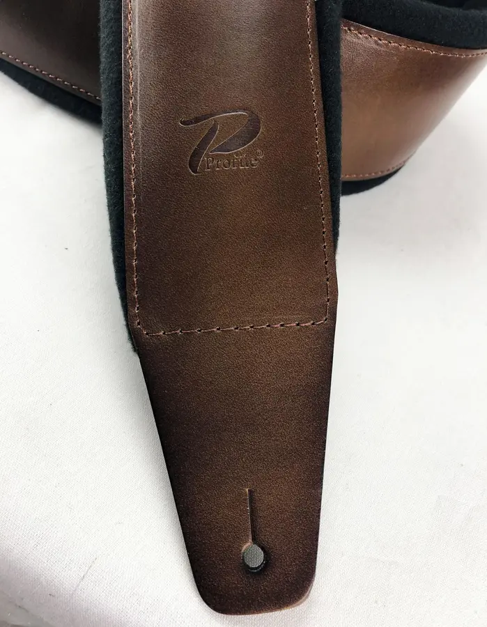 Profile FPB02 Guitar Strap Dark Tan Pro Italian Leather 