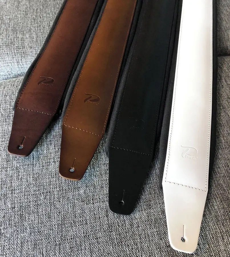 Profile FPB02 Guitar Strap Dark Tan Pro Italian Leather 