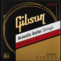 Gibson S&amp;A Coated 80/20 Bronze Ac. (012-053) Guitar Str. - Light