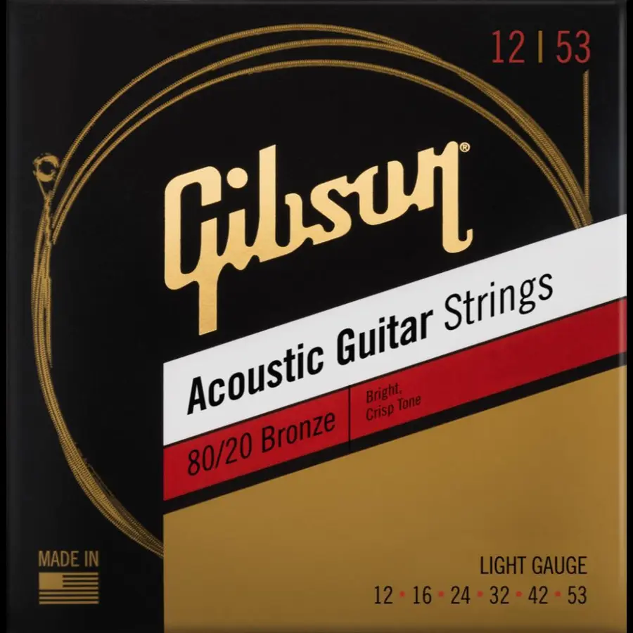 Gibson S&A Coated 80/20 Bronze Ac. (012-053) Guitar Str. - Light 