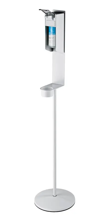 K&M 80320 Disinfectant stand for Euro dispenser, white 