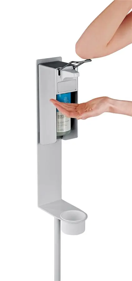 K&M 80320 Disinfectant stand for Euro dispenser, white 