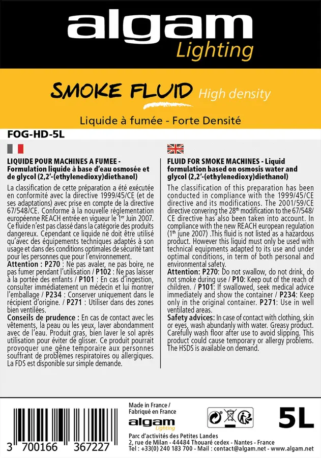Algam Lighting 5 L smoke liquid FOG-HD-5L (high density) 
