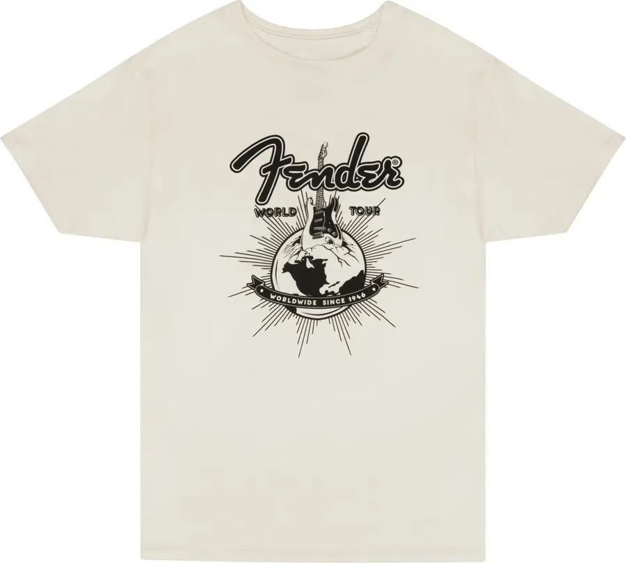 Fender World Tour T-Shirt Vintage White, XXL 