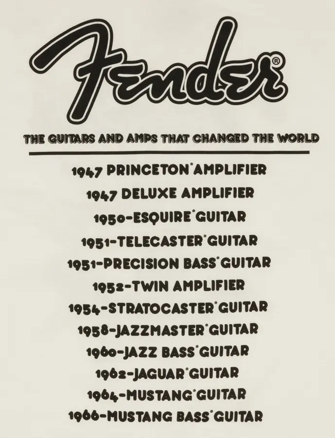 Fender World Tour T-Shirt Vintage White, XXL 