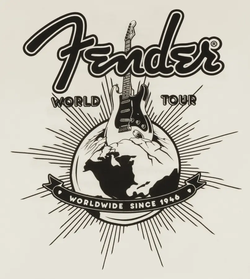 Fender World Tour T-Shirt Vintage White, XXL 