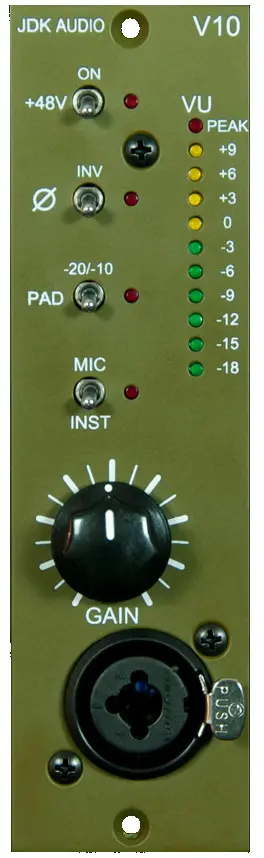 JDK V10 Single Channel Mic Pre 500 Series modules for API frames 