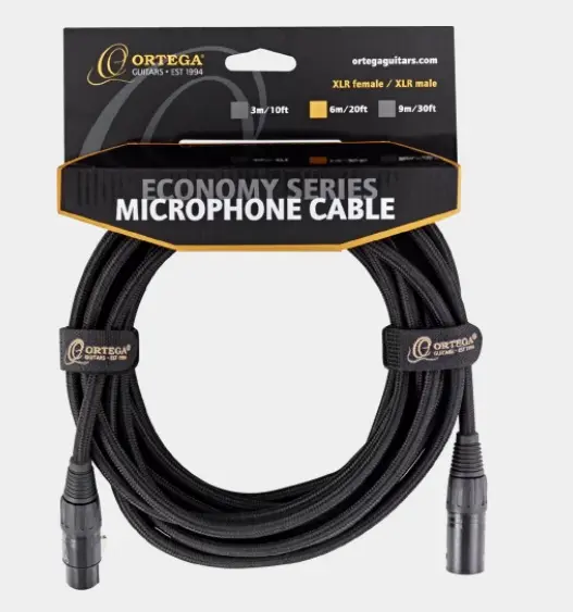 Ortega OECM-20XX Microphone cable 20 ft XLR/XLR plugs 