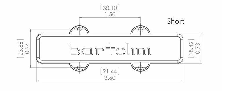 Bartolini 9CBJD-S3 Jazz Bass Pickup Dual In-Line Coil, 4-String, Neck 