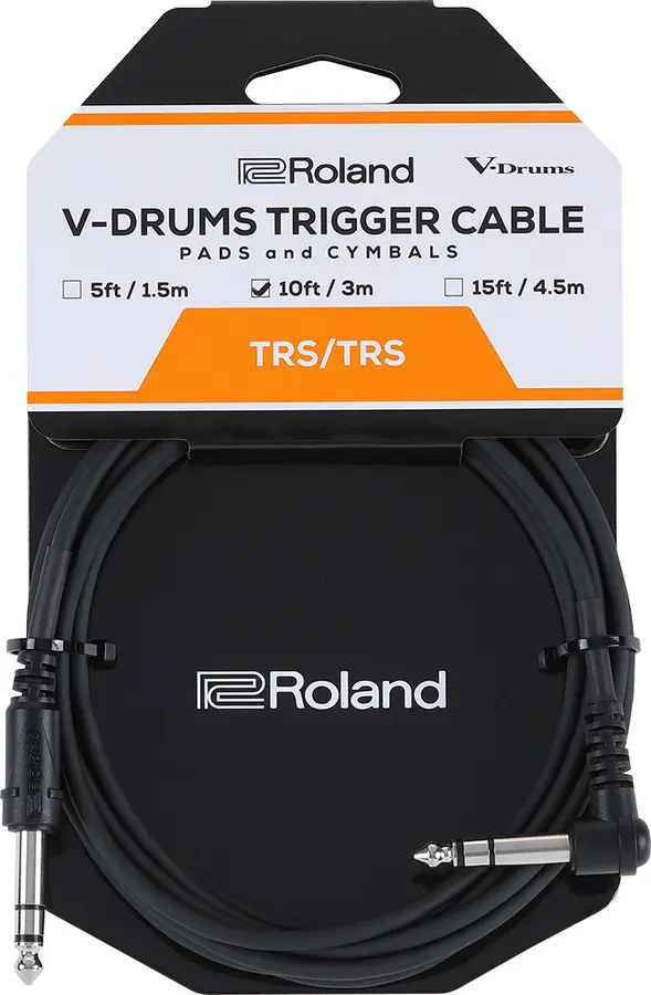 Roland PCS-10-TRA V-Drums trigger kabel 10ft./3m. rett/vinkel 