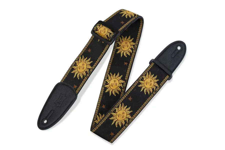 Levy's 2" Sun Design Jacquard Weave sort MPJG-SUN-BLK gitarreim 