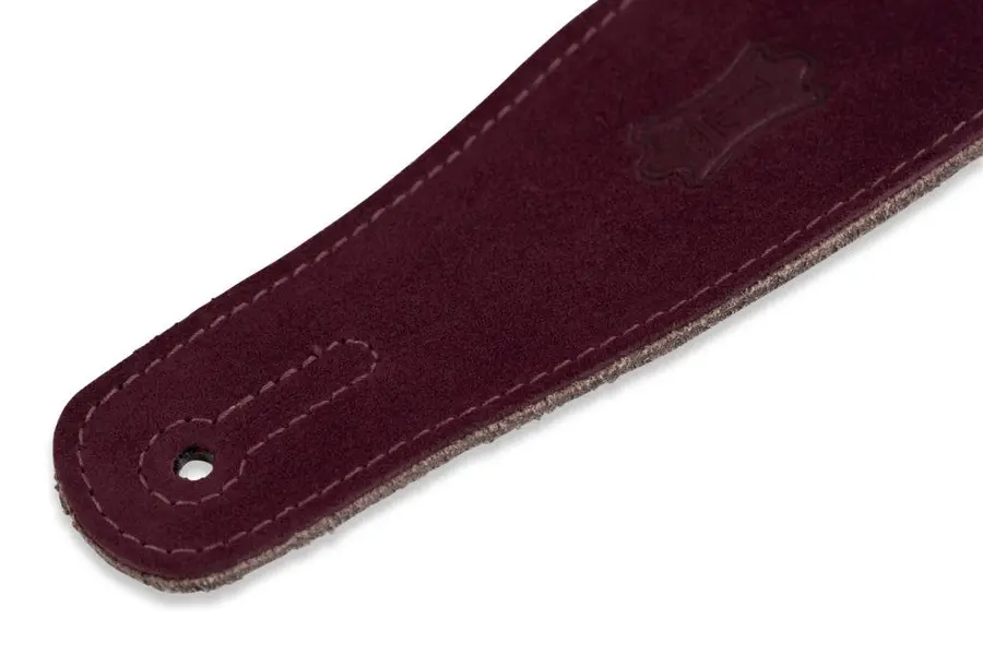 Levy's 2.5" gitarreim i skinn, burgunder Semsket skinn, MS26-BRG 