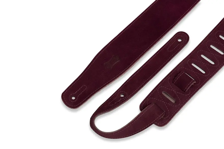 Levy's 2.5" gitarreim i skinn, burgunder Semsket skinn, MS26-BRG 