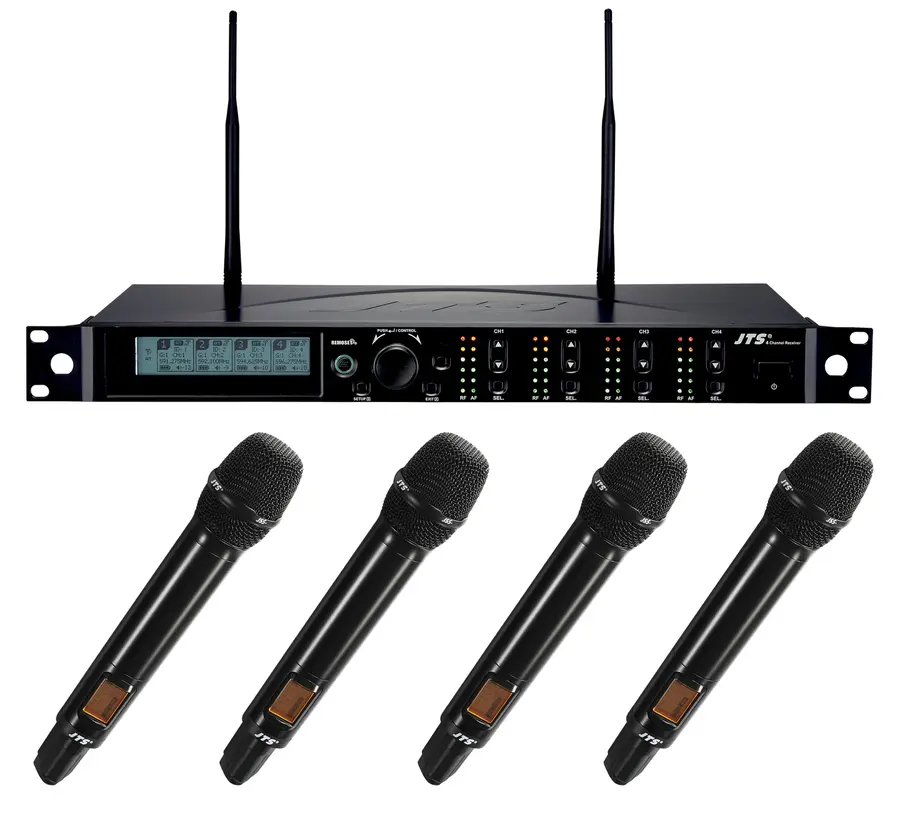 JTS R-4 trådløst system, 4 kanaler 4 x JSS-4B håndholdt mikrofon 