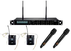 JTS R-4 trådløst system, 4 kanaler 2 x R-4TB/CM-214Tog 2 x JSS-4B håndmik.