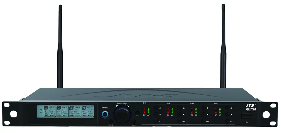 JTS CS-W4C Trådløs konferansemottaker For 4 trådløse mikrofoner. 590-626 MHz 