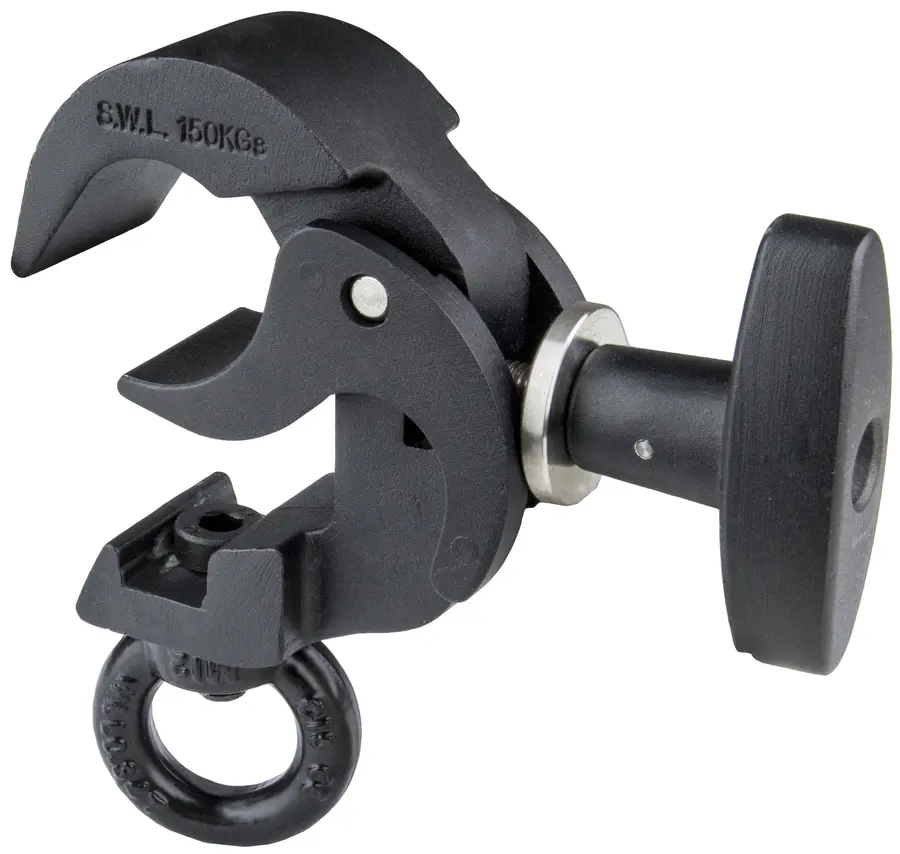KUPO KCP-813B triggerclamp m/øye Sort. SWL 150Kg. Ø38-51mm, m/øye. TUV 