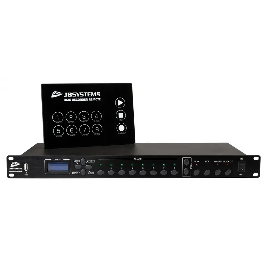 JB Systems DMX Recorder 2x8 digit display. 19" rack, 1 U 