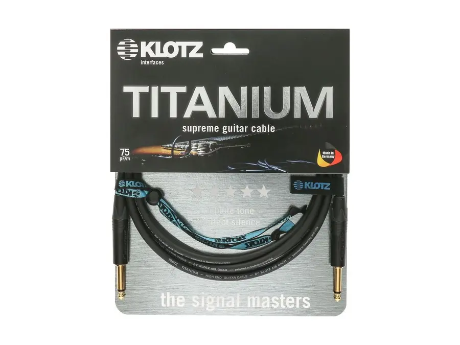 Klotz TI-PP TITANIUM supreme guitar cable straight 4,5m 