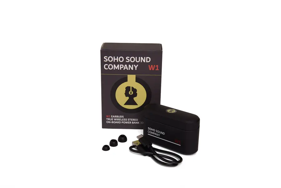 Soho W1 Trådløse øreplugger med innebygd powerbank - Bass Black 