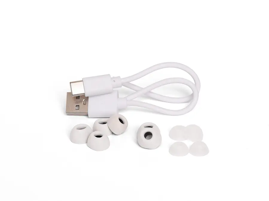 Soho W1 Trådløse øreplugger med innebygd powerbank, White City House 