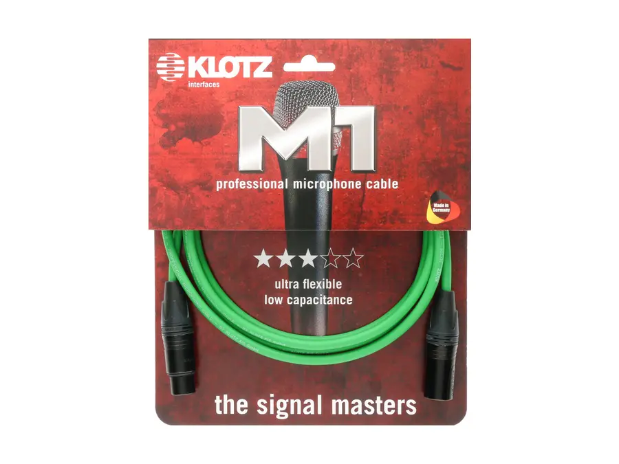Klotz mik.kabel Prime Neutrik XLR/XLR Grønn kabel 3m 