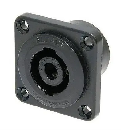 Neutrik NLT4MPXX-BAG Speakon Chassis 4P Han Sort G-type lås 