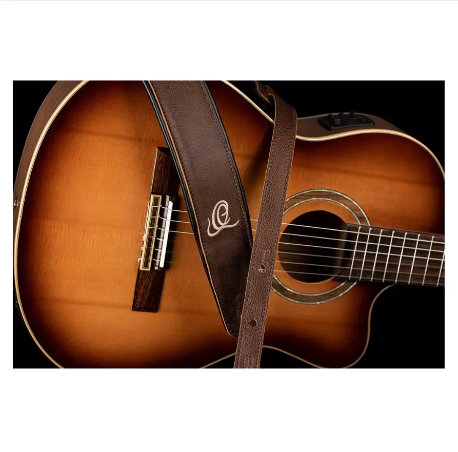 Ortega OSAR-5 Gitar Lærreim 70mm 3-lags Highland Chocolate 