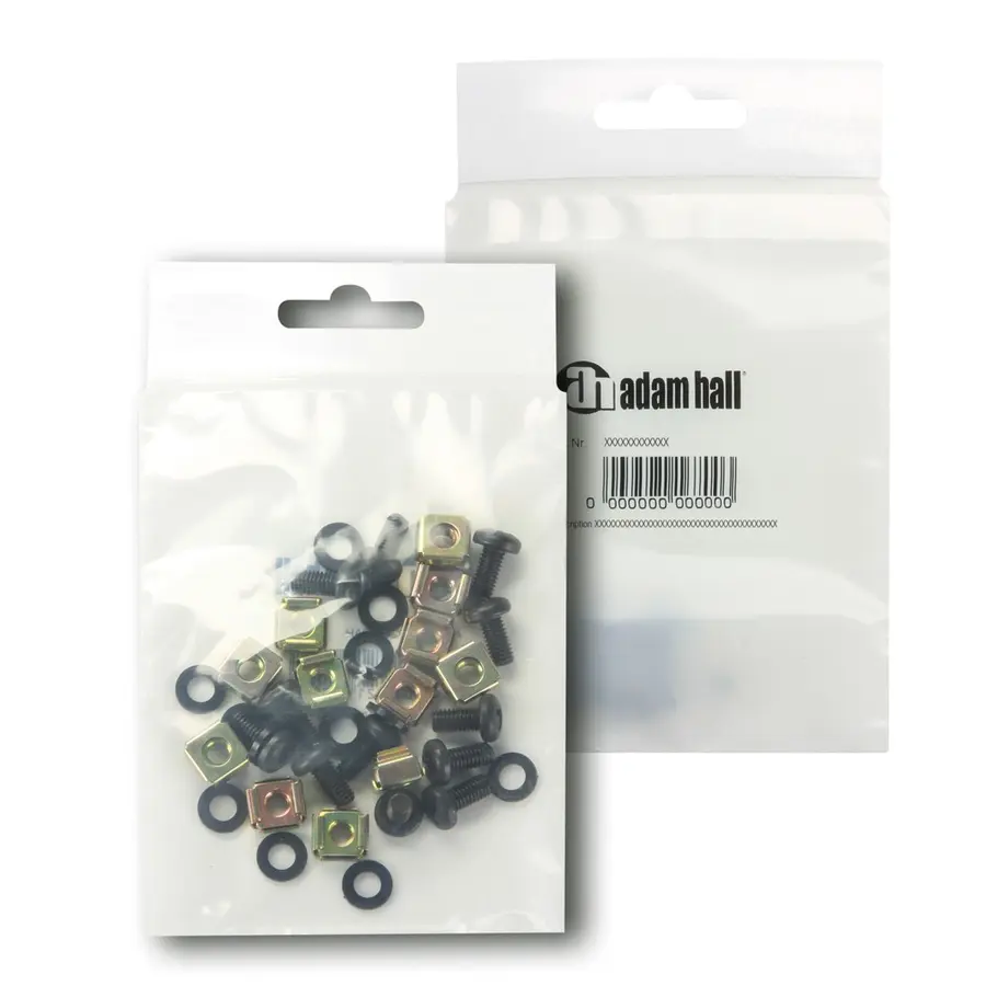 Adam Hall Parts 5924 M12 AH Bag 12 M6x12 mm Screw/Rack Nut/Washer 
