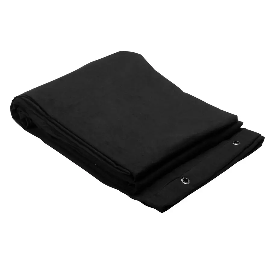 Sceneteppe molton 3x4m ferdigsydd Sort, 160g/m2, maljer i bredden (4m) 