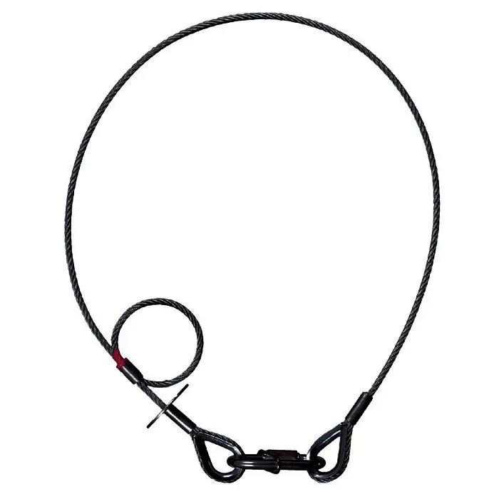 Adam Hall Accessories S 58062 SKB Safety Rope 5mm, 0.6m, Cable Eyes, Black 