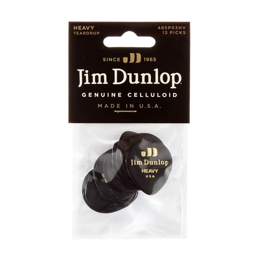 Dunlop 485P03HV Black Teardrop 12-pack 
