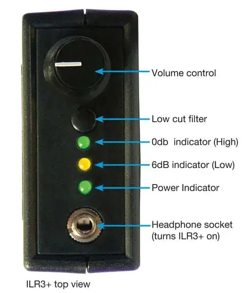 Ampetronic ILR3+ tester/mottaker Teleslynge m/hodetelefon LED indikator 