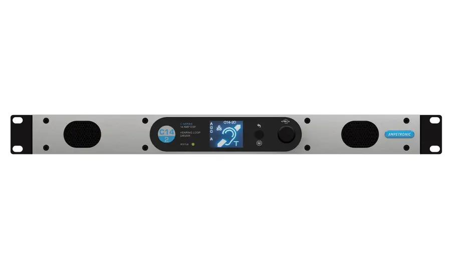 Ampetronic C14-2N Teleslynge forsterker 14A output, 2 kanaler, m/nettverk 