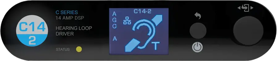 Ampetronic C14-2N Teleslynge forsterker 14A output, 2 kanaler, m/nettverk 